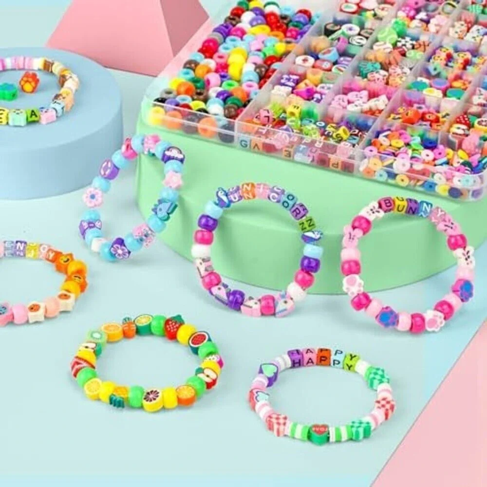 200 Pcs Polymer Clay Beads Bracelet Making Kit